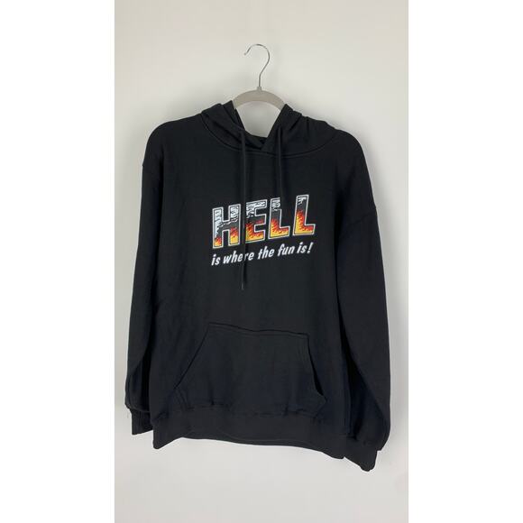 Assholes Live Forever Unisex Hoodie Medium Hell Is Where The Fun Is Skelton New - Picture 2 of 5